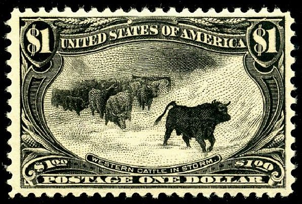 Value of US Stamps Scott Catalogue # 292 - 1898 US$1.00 Trans Mississippi Exposition. Matthew Bennett International, May 2008, Sale 327, Lot 245