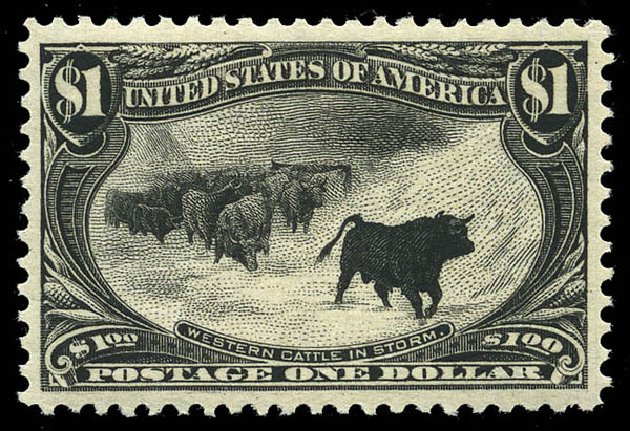 Price of US Stamp Scott Cat. #292: US$1.00 1898 Trans Mississippi Exposition. Matthew Bennett International, May 2014, Sale 350, Lot 425