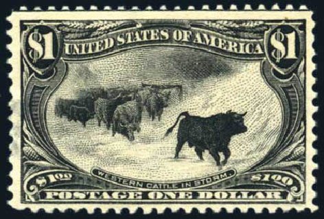 US Stamp Prices Scott Catalogue # 292 - 1898 US$1.00 Trans Mississippi Exposition. Harmer-Schau Auction Galleries, Jul 2010, Sale 86, Lot 485