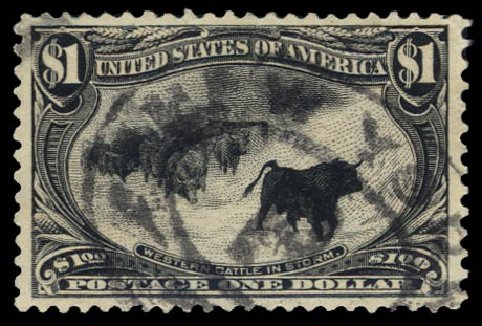 US Stamps Value Scott Cat. # 292 - 1898 US$1.00 Trans Mississippi Exposition. Daniel Kelleher Auctions, Jul 2011, Sale 625, Lot 885