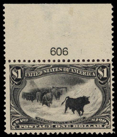 US Stamps Values Scott Catalogue # 292: US$1.00 1898 Trans Mississippi Exposition. Daniel Kelleher Auctions, May 2015, Sale 669, Lot 2825