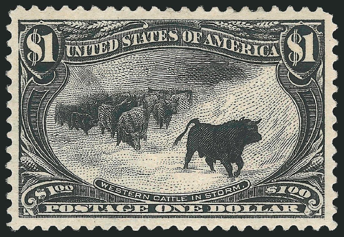 Values of US Stamps Scott Catalogue #292: US$1.00 1898 Trans Mississippi Exposition. Robert Siegel Auction Galleries, Mar 2012, Sale 1019, Lot 645