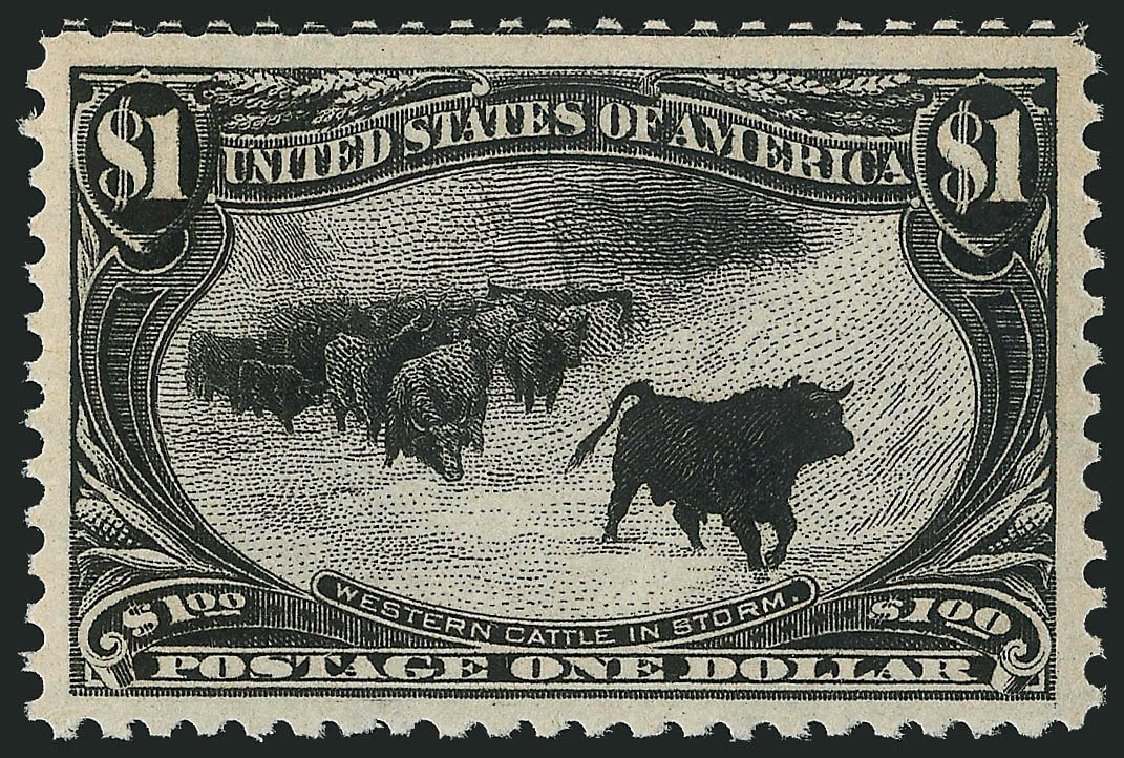 US Stamp Prices Scott Catalog 292 - US$1.00 1898 Trans Mississippi Exposition. Robert Siegel Auction Galleries, Mar 2014, Sale 1067, Lot 1325
