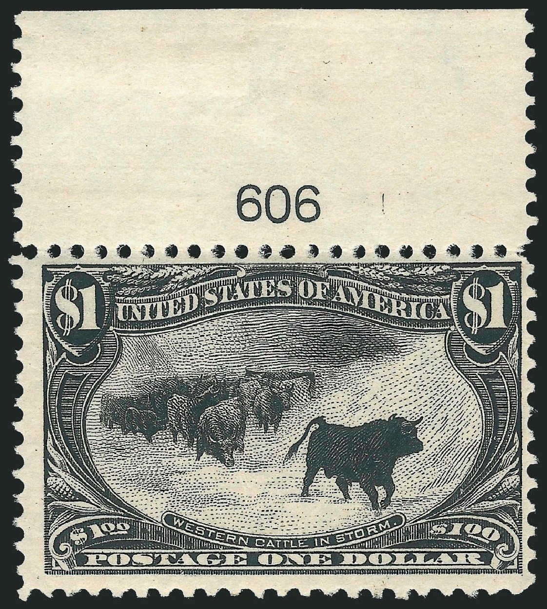 US Stamp Values Scott Catalogue #292: 1898 US$1.00 Trans Mississippi Exposition. Robert Siegel Auction Galleries, Sep 2014, Sale 1078, Lot 425