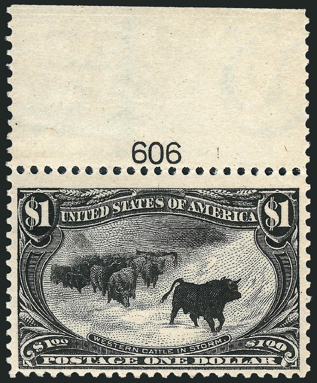 US Stamp Values Scott Catalog #292 - US$1.00 1898 Trans Mississippi Exposition. Robert Siegel Auction Galleries, Oct 2008, Sale 963, Lot 905