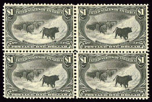 Costs of US Stamps Scott Catalogue #292: 1898 US$1.00 Trans Mississippi Exposition. Spink Shreves Galleries, May 2014, Sale 148, Lot 245