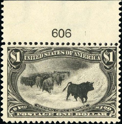 Costs of US Stamps Scott Catalogue # 292 - US$1.00 1898 Trans Mississippi Exposition. Spink Shreves Galleries, Jan 2015, Sale 150, Lot 135
