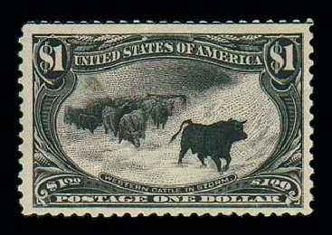US Stamp Values Scott Catalogue #292 - 1898 US$1.00 Trans Mississippi Exposition. Matthew Bennett International, Dec 2007, Sale 325, Lot 1862