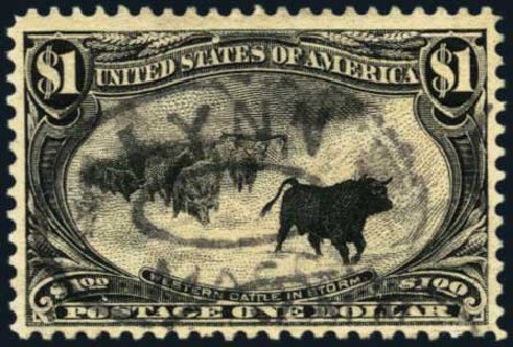Value of US Stamps Scott Catalogue # 292 - 1898 US$1.00 Trans Mississippi Exposition. Harmer-Schau Auction Galleries, Jan 2014, Sale 100, Lot 542