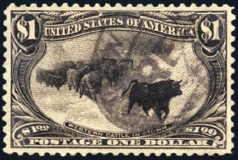 Value of US Stamp Scott Catalogue 292 - US$1.00 1898 Trans Mississippi Exposition. Harmer-Schau Auction Galleries, Feb 2009, Sale 80, Lot 1252