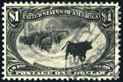 US Stamp Value Scott 292 - 1898 US$1.00 Trans Mississippi Exposition. Harmer-Schau Auction Galleries, Apr 2010, Sale 85, Lot 282