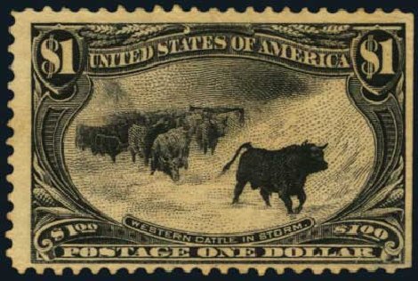 US Stamp Prices Scott Catalogue #292: US$1.00 1898 Trans Mississippi Exposition. Harmer-Schau Auction Galleries, Oct 2011, Sale 91, Lot 252