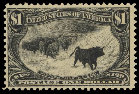 US Stamp Prices Scott Cat. 292: US$1.00 1898 Trans Mississippi Exposition. Daniel Kelleher Auctions, Apr 2012, Sale 629, Lot 272