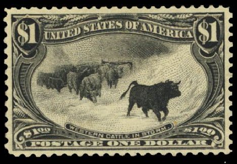 Value of US Stamp Scott #292 - 1898 US$1.00 Trans Mississippi Exposition. Daniel Kelleher Auctions, Mar 2014, Sale 650, Lot 2612