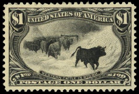 Costs of US Stamps Scott Cat. 292: 1898 US$1.00 Trans Mississippi Exposition. Daniel Kelleher Auctions, Sep 2014, Sale 655, Lot 362