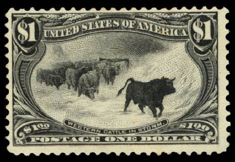 Costs of US Stamps Scott Catalog #292 - 1898 US$1.00 Trans Mississippi Exposition. Daniel Kelleher Auctions, Oct 2014, Sale 660, Lot 2282