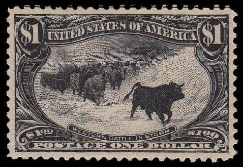 Cost of US Stamps Scott Cat. #292: US$1.00 1898 Trans Mississippi Exposition. Daniel Kelleher Auctions, Jan 2015, Sale 663, Lot 1572