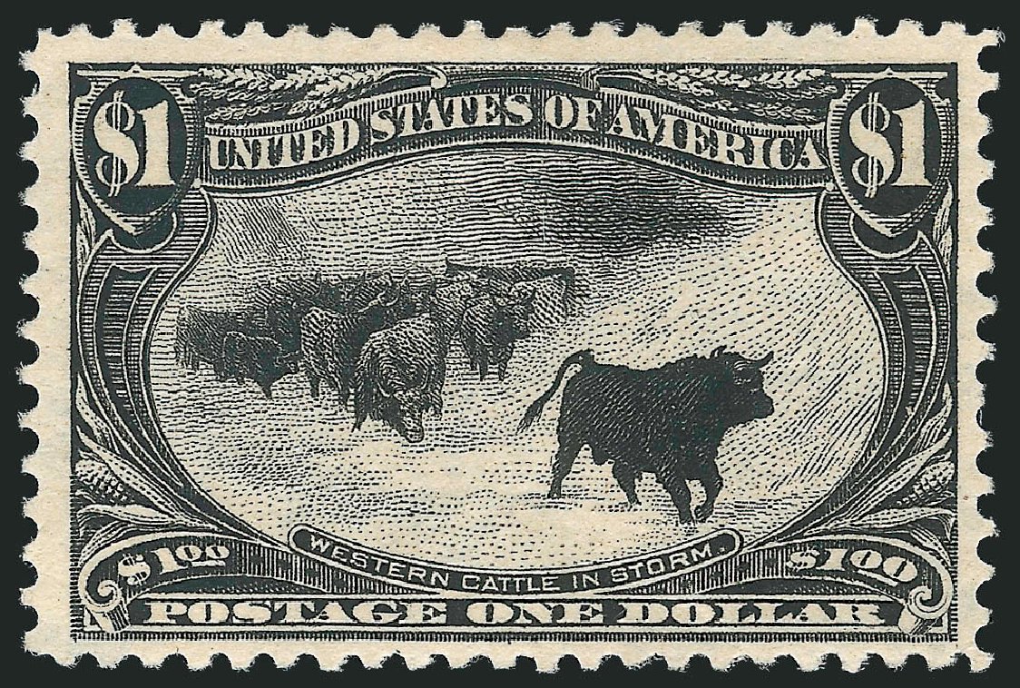 Price of US Stamp Scott Cat. 292 - 1898 US$1.00 Trans Mississippi Exposition. Robert Siegel Auction Galleries, Oct 2011, Sale 1014, Lot 1662