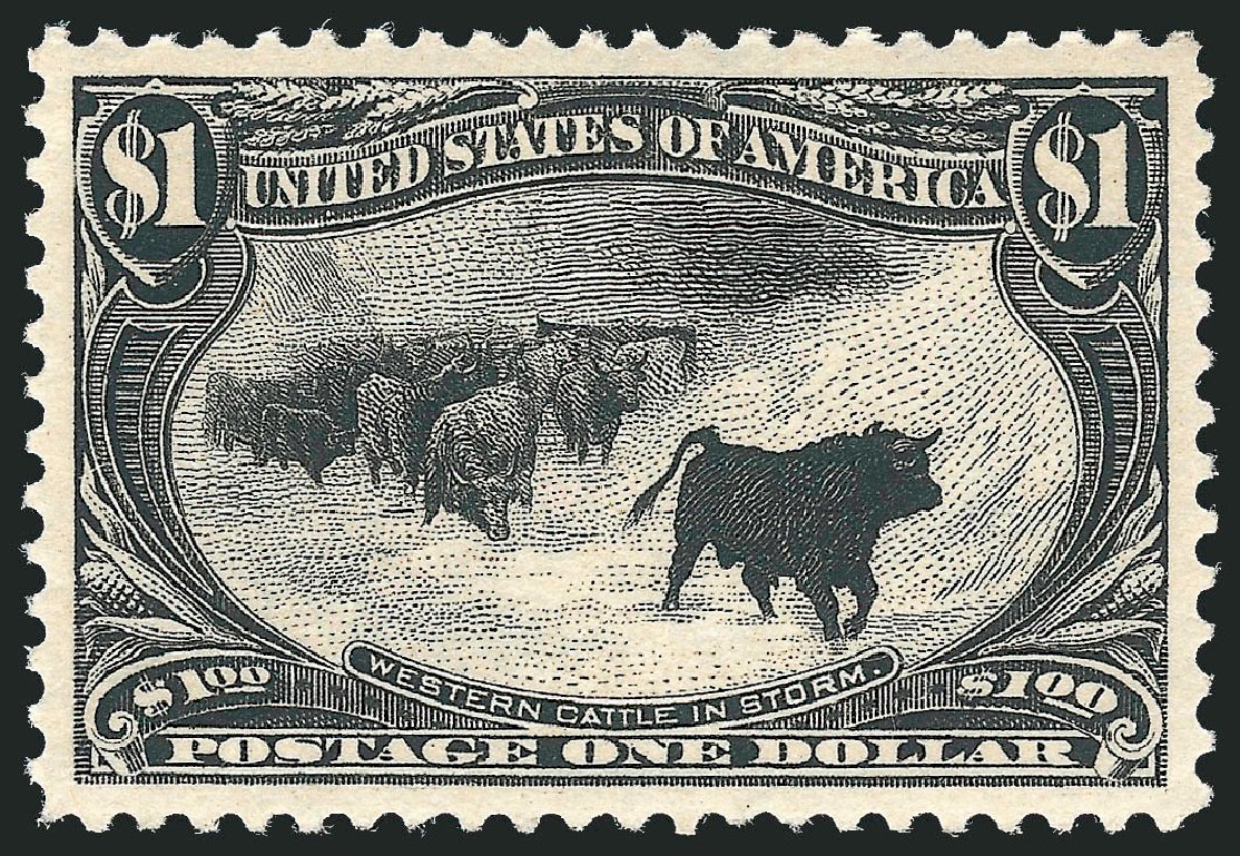 Values of US Stamp Scott Catalogue #292: US$1.00 1898 Trans Mississippi Exposition. Robert Siegel Auction Galleries, Jun 2012, Sale 1025, Lot 202
