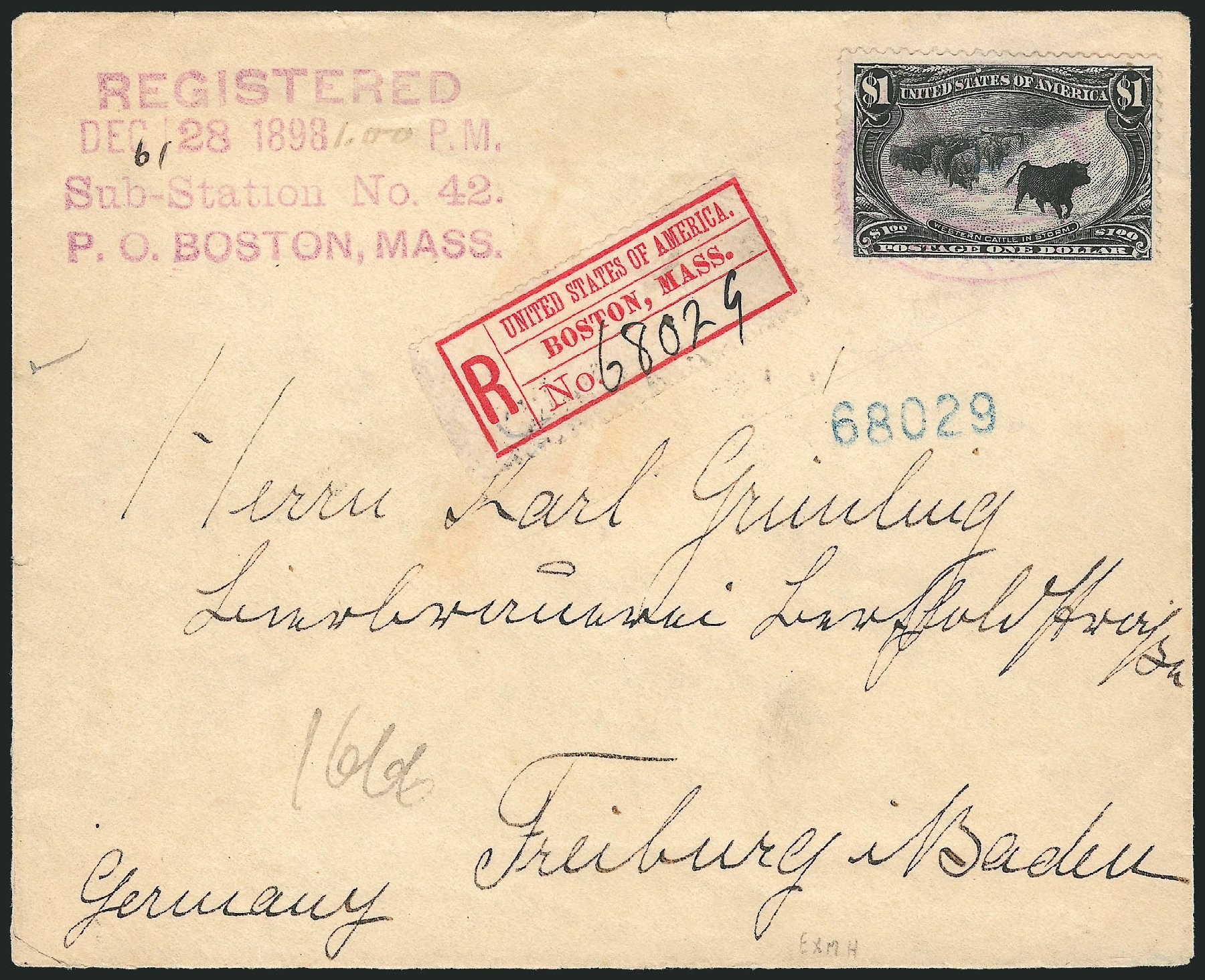 Cost of US Stamps Scott # 292: US$1.00 1898 Trans Mississippi Exposition. Robert Siegel Auction Galleries, Nov 2013, Sale 1056, Lot 442