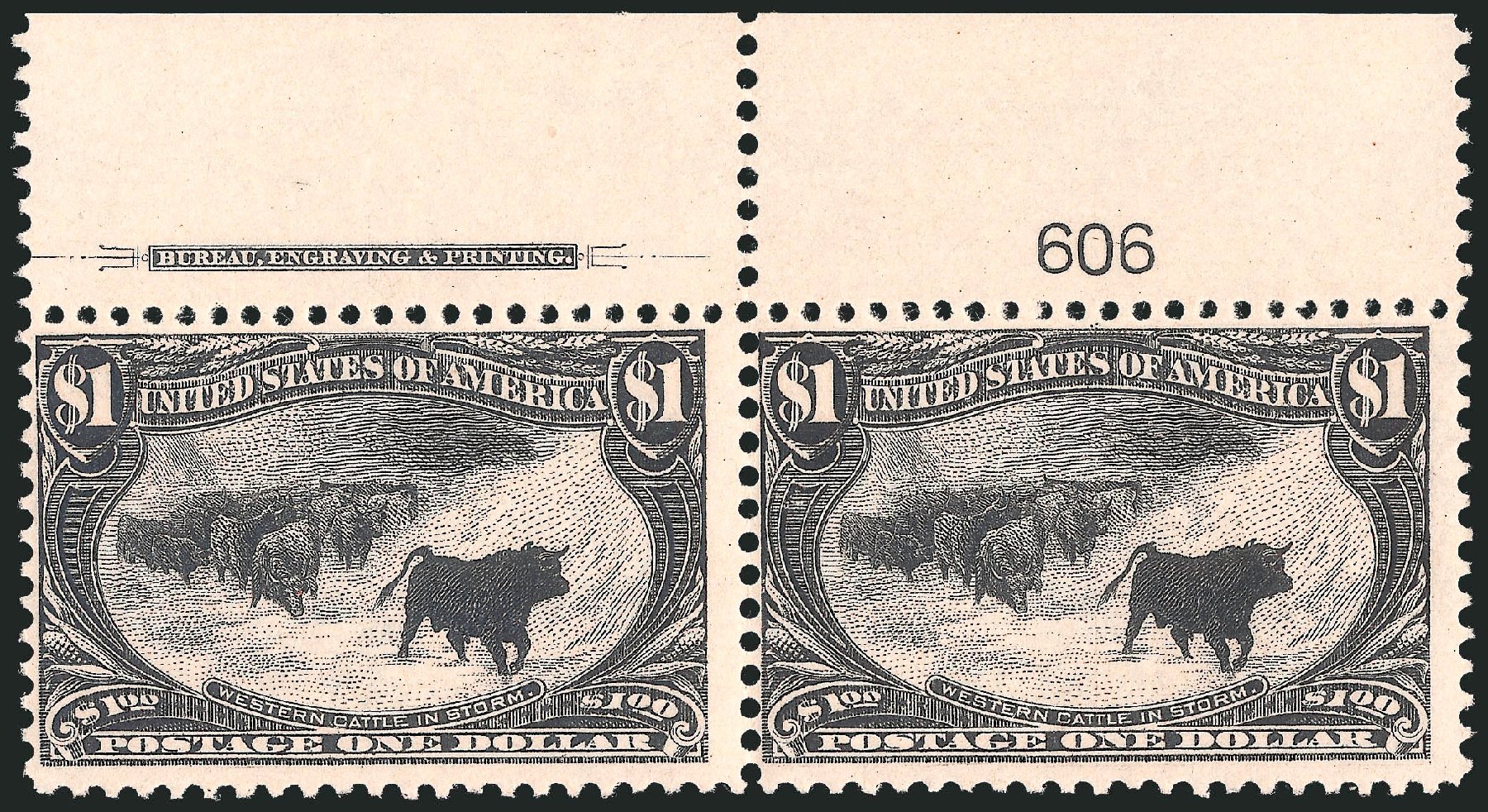 Values of US Stamp Scott Catalog 292 - 1898 US$1.00 Trans Mississippi Exposition. Robert Siegel Auction Galleries, Mar 2014, Sale 1067, Lot 1332