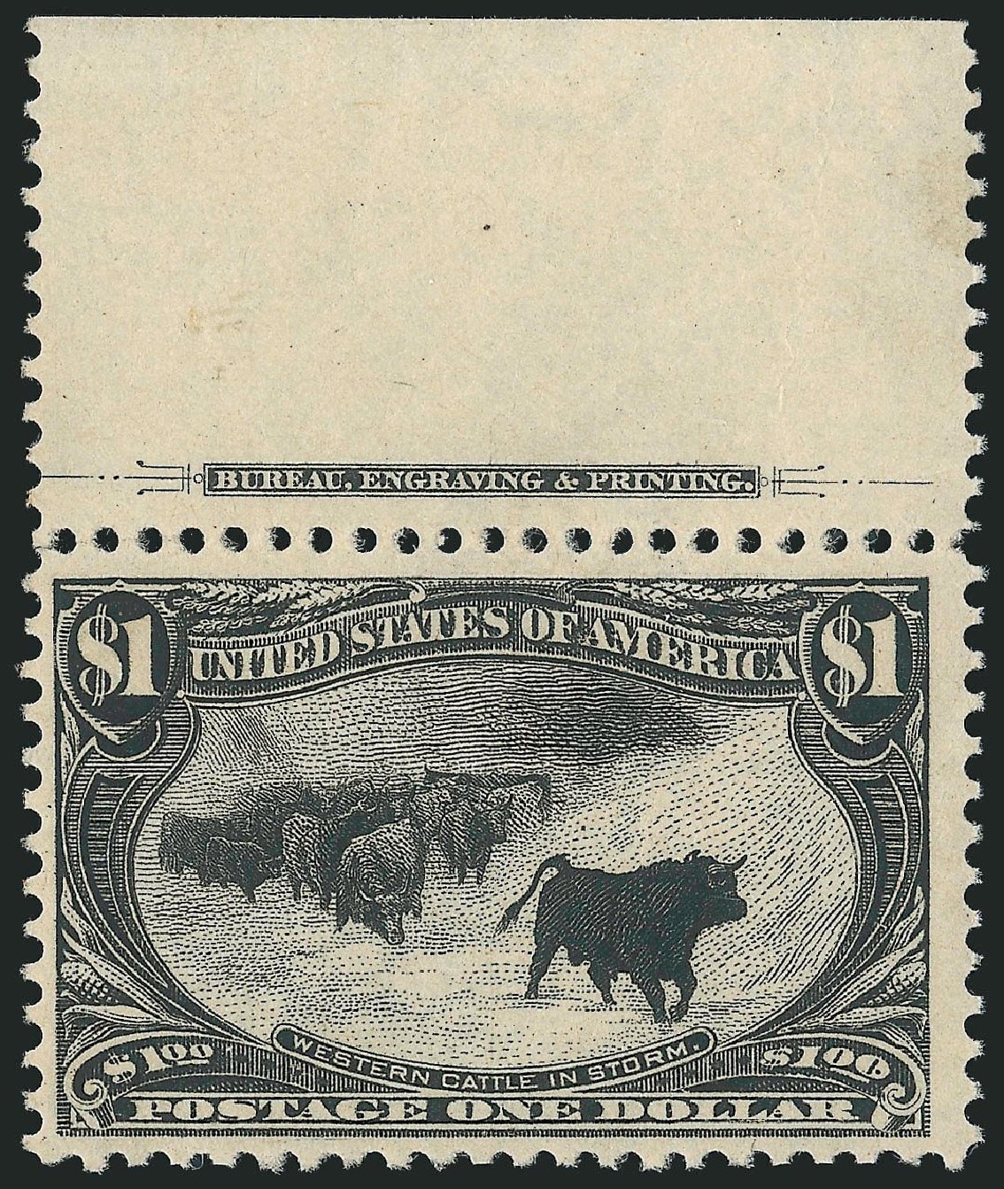 Value of US Stamp Scott Catalog # 292 - US$1.00 1898 Trans Mississippi Exposition. Robert Siegel Auction Galleries, Dec 2014, Sale 1090, Lot 1422