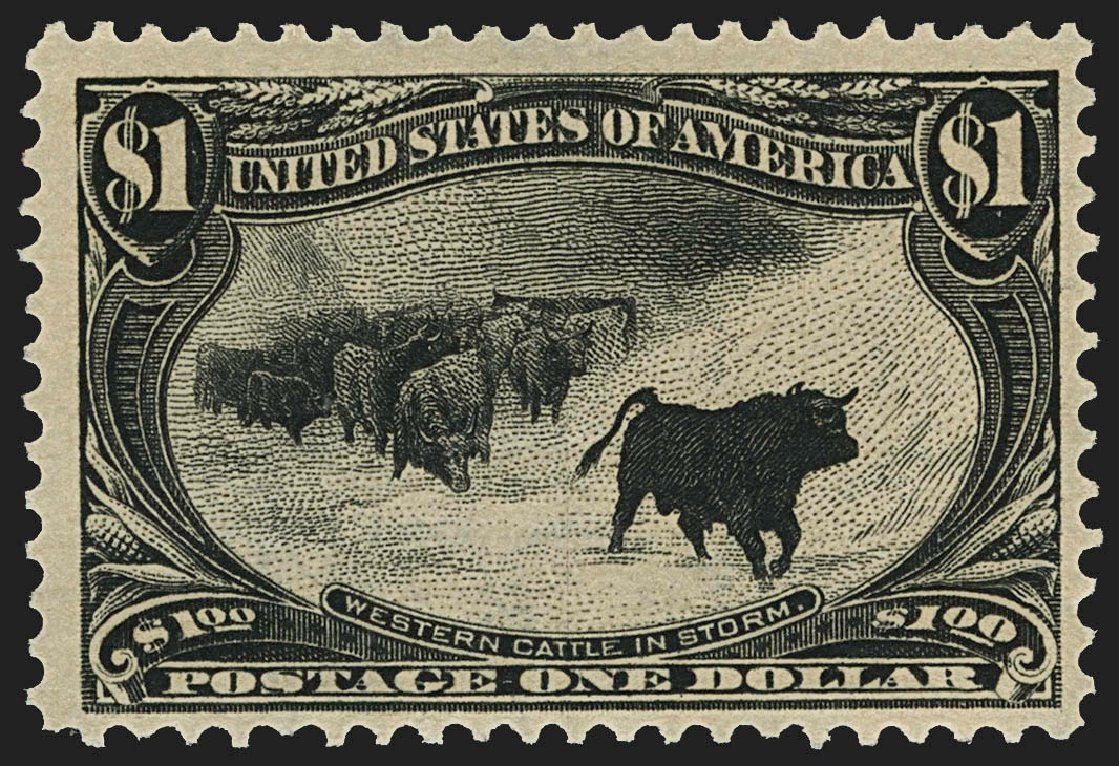 Value of US Stamp Scott # 292: US$1.00 1898 Trans Mississippi Exposition. Robert Siegel Auction Galleries, Jul 2015, Sale 1107, Lot 392