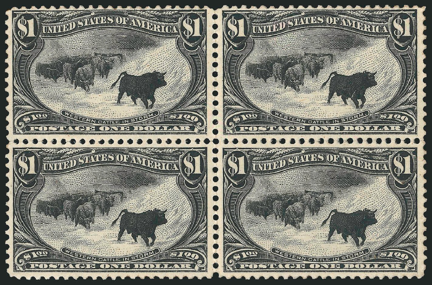 Costs of US Stamps Scott Cat. 292 - US$1.00 1898 Trans Mississippi Exposition. Robert Siegel Auction Galleries, Sep 2009, Sale 976, Lot 1832