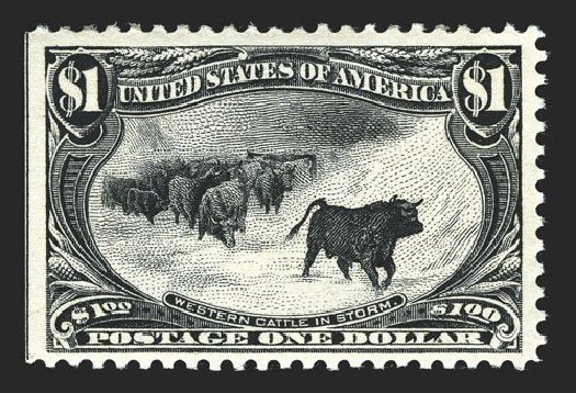 US Stamp Price Scott 292: 1898 US$1.00 Trans Mississippi Exposition. Spink Shreves Galleries, Mar 2013, Sale 142, Lot 282