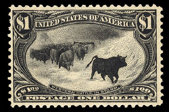 US Stamp Values Scott Catalog # 292: 1898 US$1.00 Trans Mississippi Exposition. Cherrystone Auctions, Mar 2013, Sale 201303, Lot 63