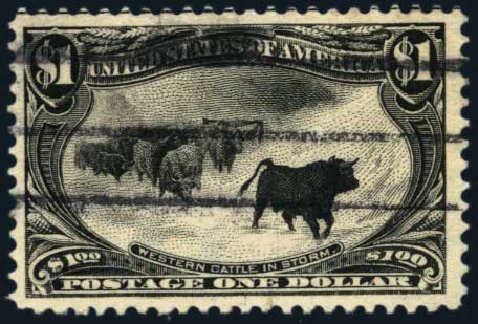 Cost of US Stamp Scott Catalogue 292: 1898 US$1.00 Trans Mississippi Exposition. Harmer-Schau Auction Galleries, Jan 2014, Sale 100, Lot 543