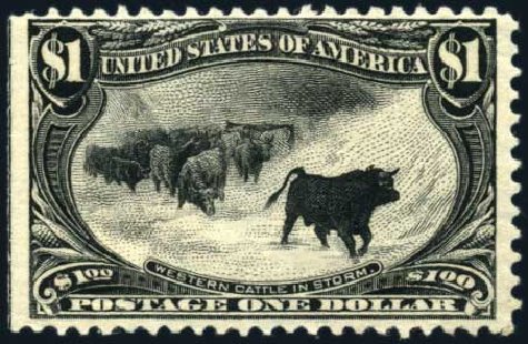 US Stamps Value Scott Cat. # 292: 1898 US$1.00 Trans Mississippi Exposition. Harmer-Schau Auction Galleries, Oct 2009, Sale 83, Lot 413