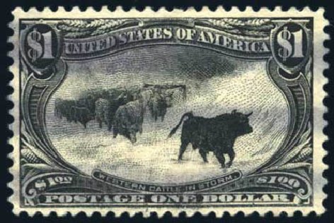 US Stamp Prices Scott Catalog # 292 - 1898 US$1.00 Trans Mississippi Exposition. Harmer-Schau Auction Galleries, Aug 2011, Sale 90, Lot 1433