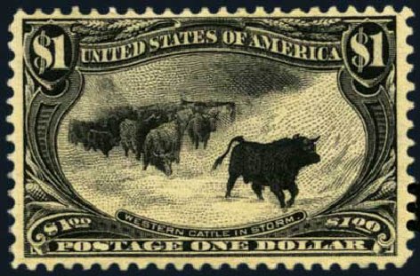 Cost of US Stamp Scott 292: US$1.00 1898 Trans Mississippi Exposition. Harmer-Schau Auction Galleries, Aug 2012, Sale 94, Lot 1433