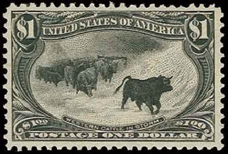 US Stamp Price Scott Catalog # 292 - US$1.00 1898 Trans Mississippi Exposition. H.R. Harmer, Nov 2013, Sale 3004, Lot 1213