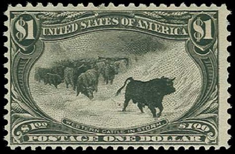 US Stamps Value Scott Cat. #292: US$1.00 1898 Trans Mississippi Exposition. H.R. Harmer, Jun 2015, Sale 3007, Lot 3283
