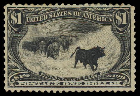 Values of US Stamps Scott 292: 1898 US$1.00 Trans Mississippi Exposition. Daniel Kelleher Auctions, Jul 2011, Sale 625, Lot 883