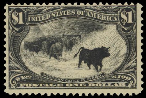 Value of US Stamp Scott Catalog 292: US$1.00 1898 Trans Mississippi Exposition. Daniel Kelleher Auctions, Jun 2012, Sale 630, Lot 1673