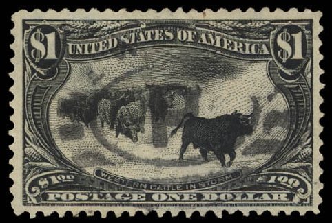 US Stamps Price Scott Catalogue 292 - US$1.00 1898 Trans Mississippi Exposition. Daniel Kelleher Auctions, Aug 2012, Sale 631, Lot 1023