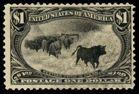Value of US Stamps Scott Catalog 292 - US$1.00 1898 Trans Mississippi Exposition. Daniel Kelleher Auctions, Sep 2013, Sale 639, Lot 3383