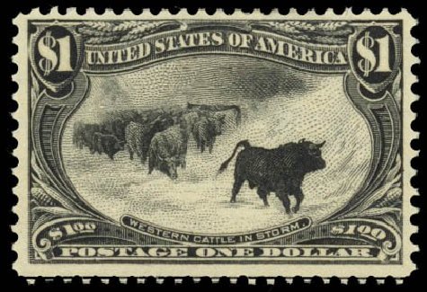 US Stamps Values Scott Cat. #292 - 1898 US$1.00 Trans Mississippi Exposition. Daniel Kelleher Auctions, May 2014, Sale 652, Lot 443
