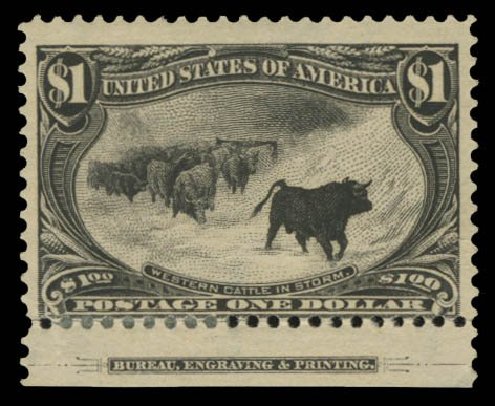 Prices of US Stamps Scott Cat. 292 - 1898 US$1.00 Trans Mississippi Exposition. Daniel Kelleher Auctions, Oct 2014, Sale 660, Lot 2283