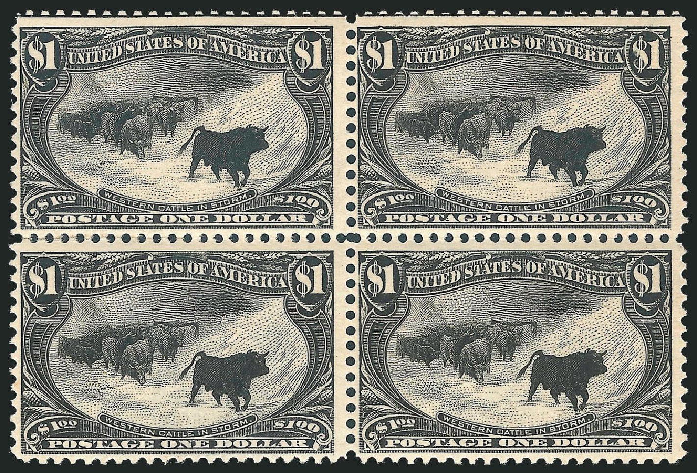 Prices of US Stamp Scott 292 - US$1.00 1898 Trans Mississippi Exposition. Robert Siegel Auction Galleries, Mar 2013, Sale 1040, Lot 1613