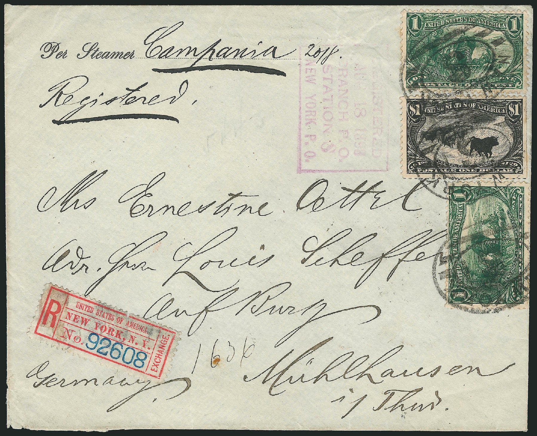 US Stamp Prices Scott # 292: US$1.00 1898 Trans Mississippi Exposition. Robert Siegel Auction Galleries, Nov 2013, Sale 1056, Lot 443