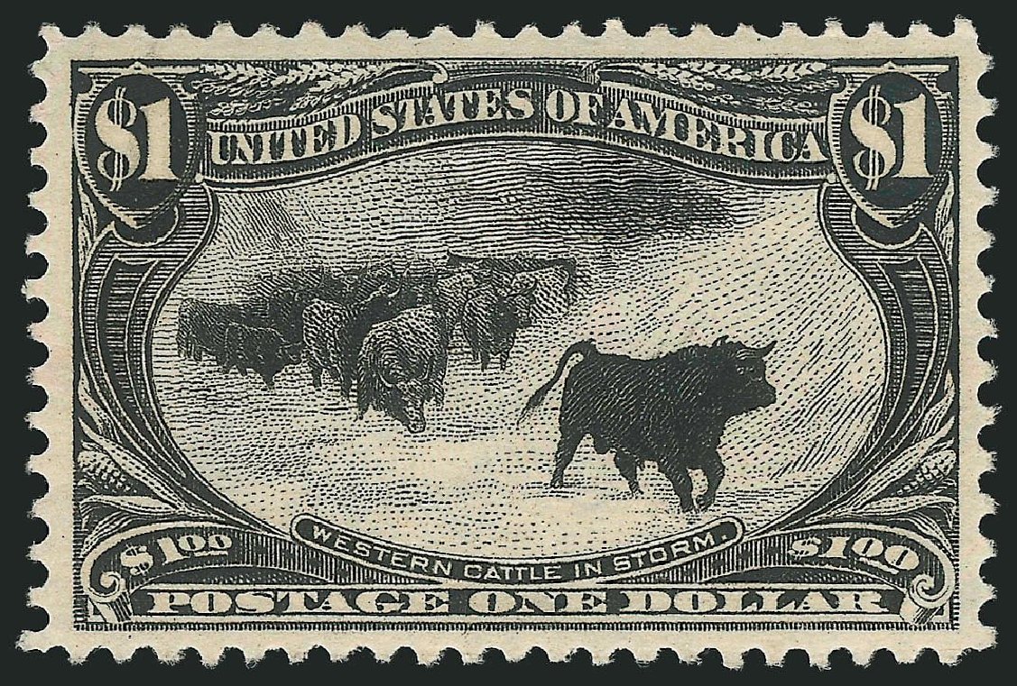 Values of US Stamps Scott Catalog #292 - US$1.00 1898 Trans Mississippi Exposition. Robert Siegel Auction Galleries, Dec 2014, Sale 1090, Lot 1423
