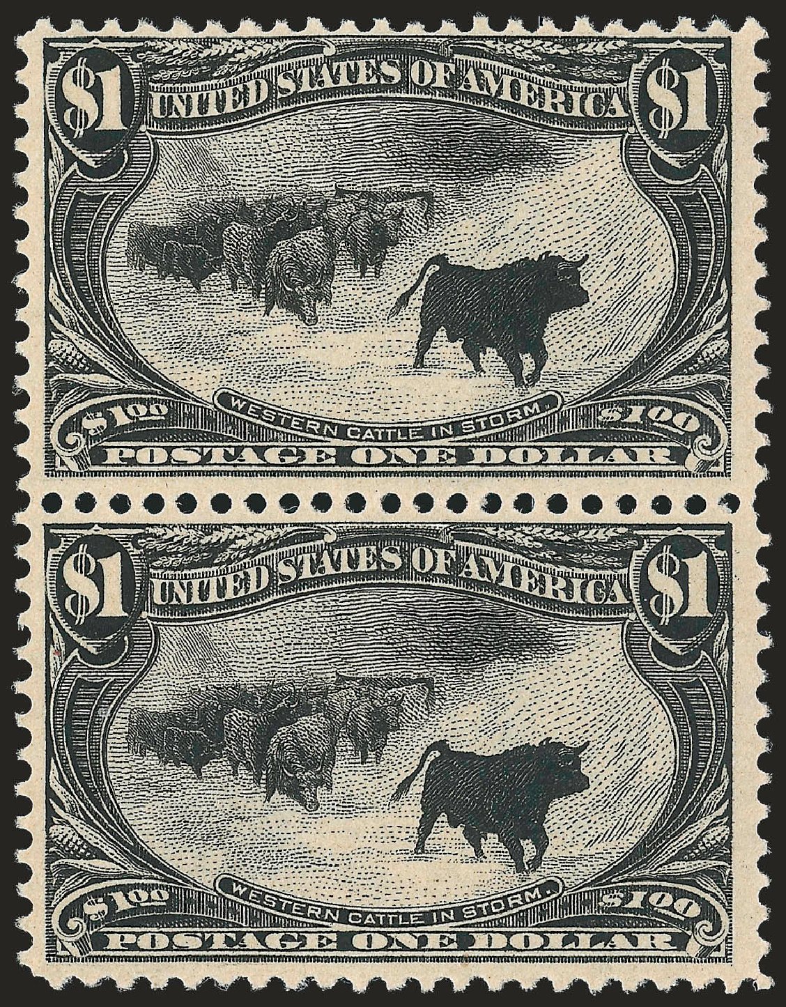 US Stamp Value Scott Catalog 292 - 1898 US$1.00 Trans Mississippi Exposition. Robert Siegel Auction Galleries, Dec 2009, Sale 982, Lot 5653