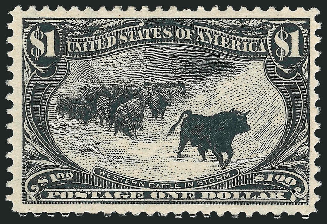 Values of US Stamp Scott Catalogue 292: 1898 US$1.00 Trans Mississippi Exposition. Robert Siegel Auction Galleries, Oct 2010, Sale 997, Lot 5813