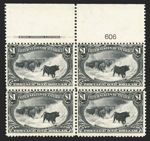 Prices of US Stamps Scott Catalogue 292 - 1898 US$1.00 Trans Mississippi Exposition. Spink Shreves Galleries, Mar 2013, Sale 142, Lot 283