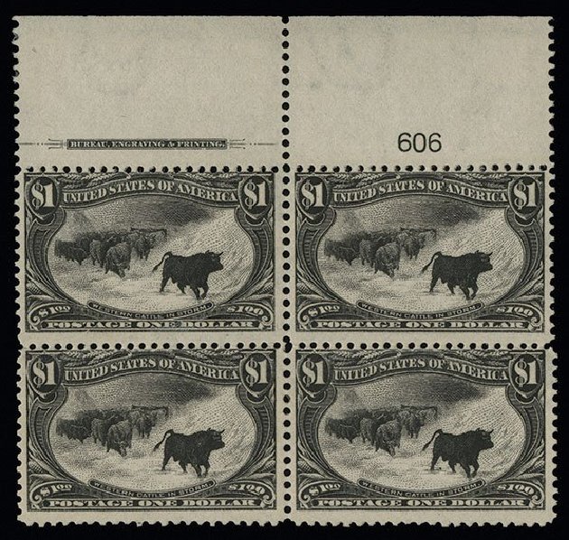 US Stamps Value Scott Cat. 292 - US$1.00 1898 Trans Mississippi Exposition. Spink Shreves Galleries, Aug 2013, Sale 144, Lot 193