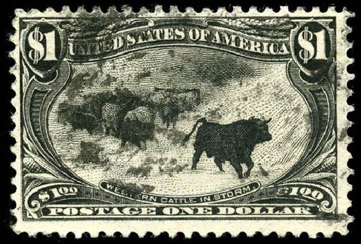 Values of US Stamp Scott Catalog #292 - 1898 US$1.00 Trans Mississippi Exposition. Matthew Bennett International, Apr 2008, Sale 326, Lot 286